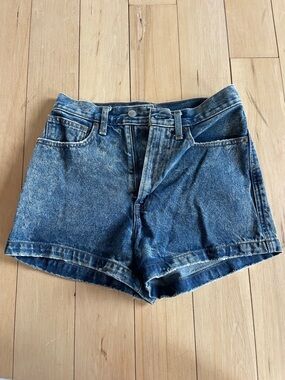 Abercrombie & Fitch Distressed Medium Blue Denim Shorts